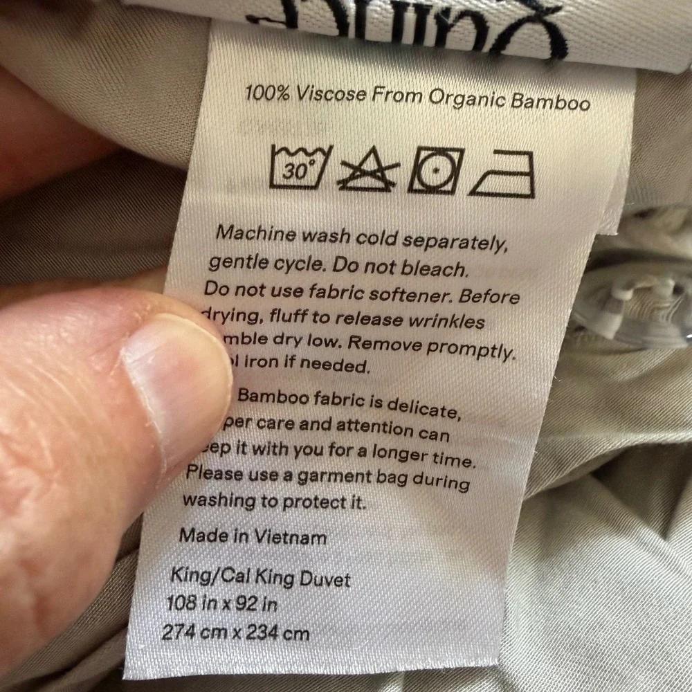 Quince Bamboo Duvet Cover King Cal King Light Grey Organic Quiet Luxury Bedding